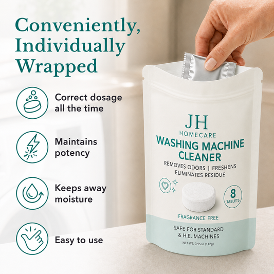 JH HomeCare Washing Machine Cleaner Tablets – 8 Count