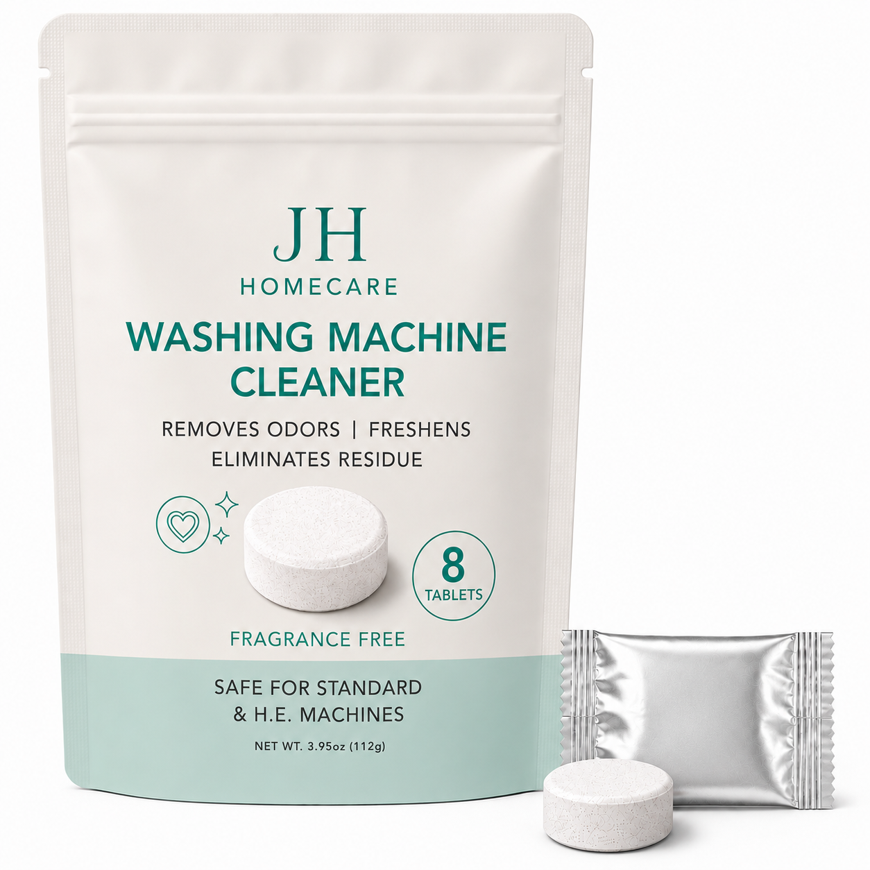 JH HomeCare Washing Machine Cleaner Tablets – 8 Count